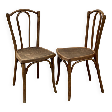 Pair of vintage Thonet bistro chairs from 1900