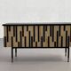 TV cabinet / Low sideboard in natural wood and blackened wood