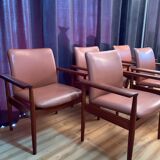 Set of six Diplomat armchairs, model 209 by Finn Juhl, Cado, 1960s