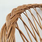 Braided wicker throne armchair
