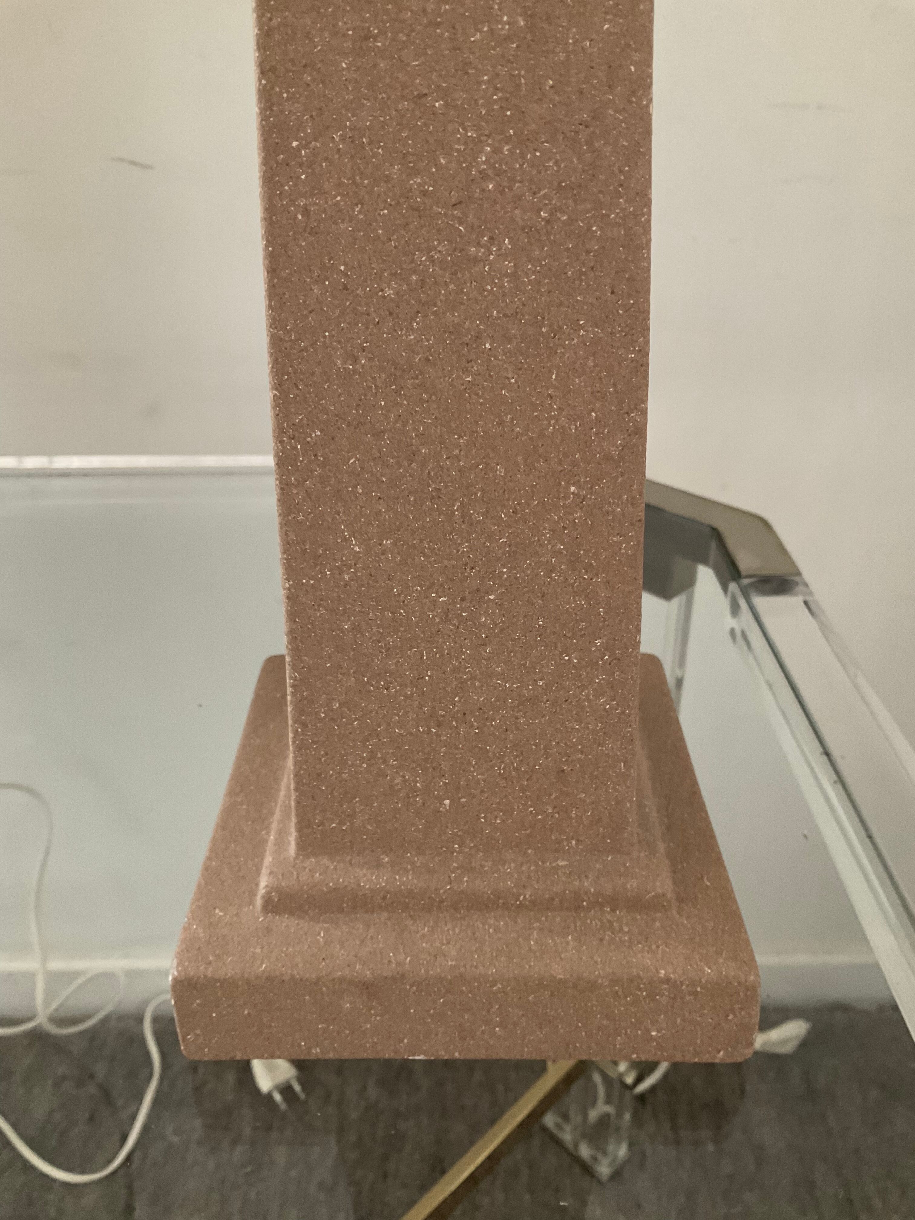 Pair of vintage terracota ceramic column lamps