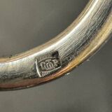 Salière double en cristal taillé signée Baccarat avec monture en métal