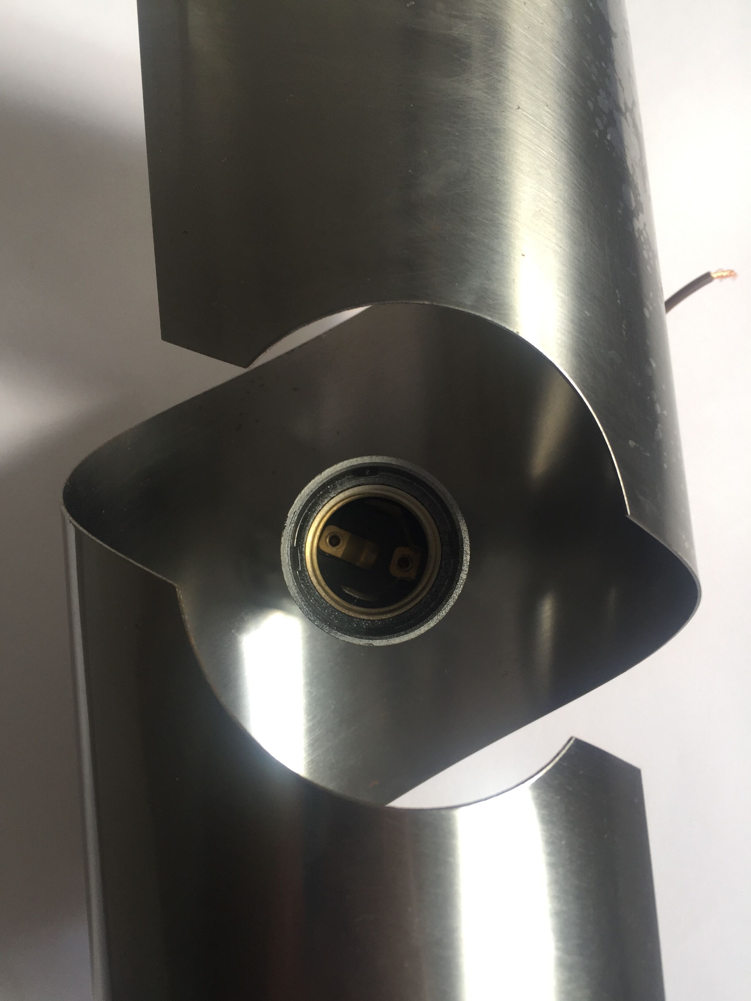 Pair of 1970s stainless steel sconces