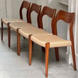 Chaises de salle à manger modèle 71 par Niels Otto Møller, années 1950, lot de 4