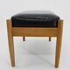 1960s Beech Leather Stool, Denmark