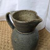 Blue glazed stoneware pitcher