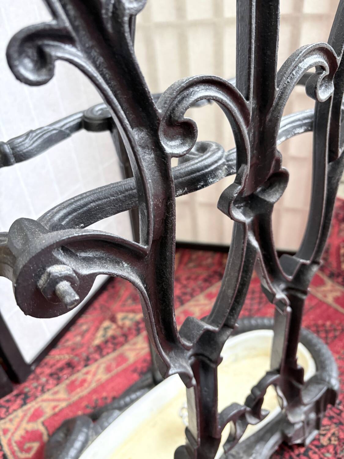 Art Nouveau cast iron coat rack