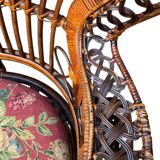 Fauteuil Emmanuelle rotin Peacock 1960