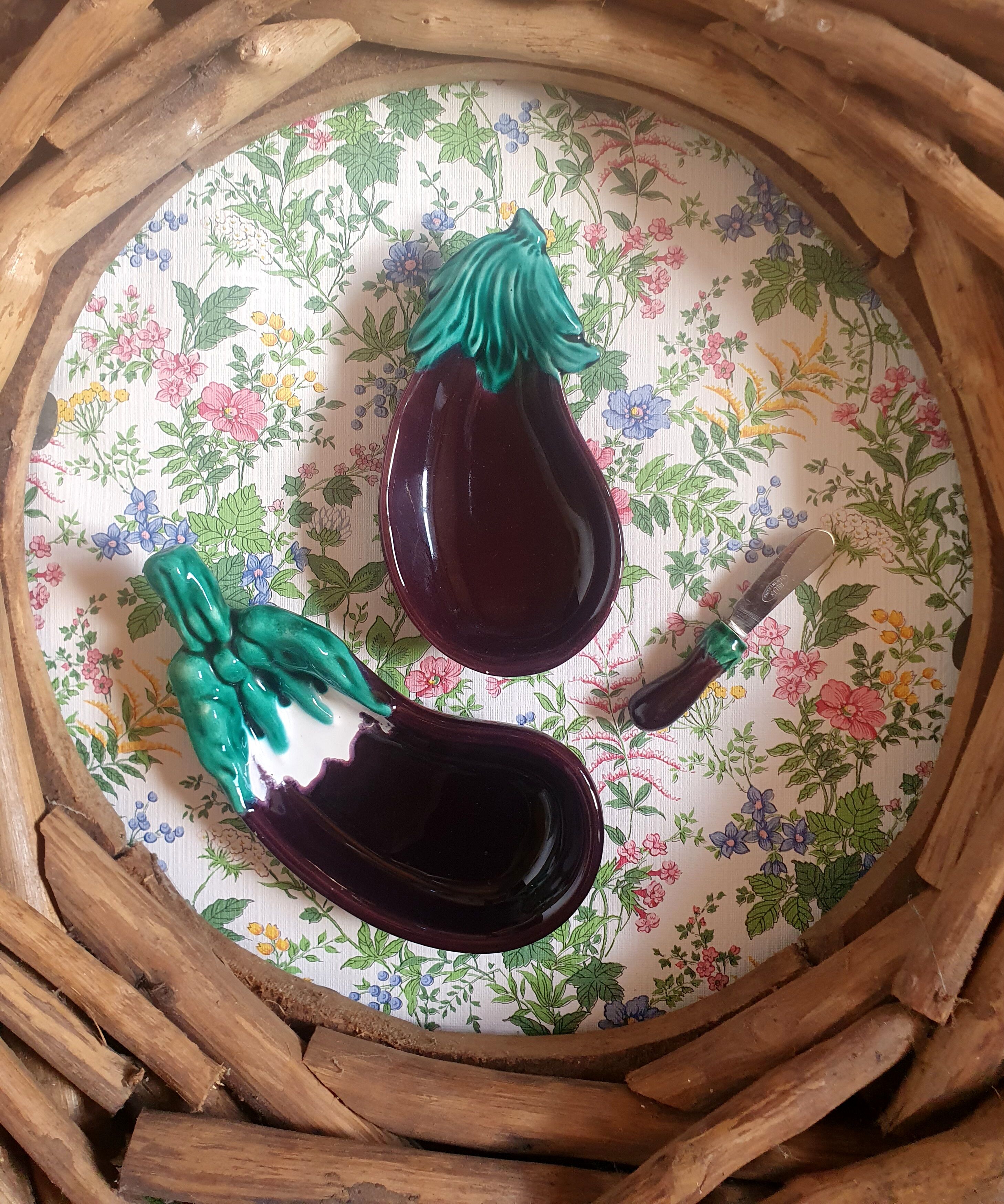 Eggplant set in slurry