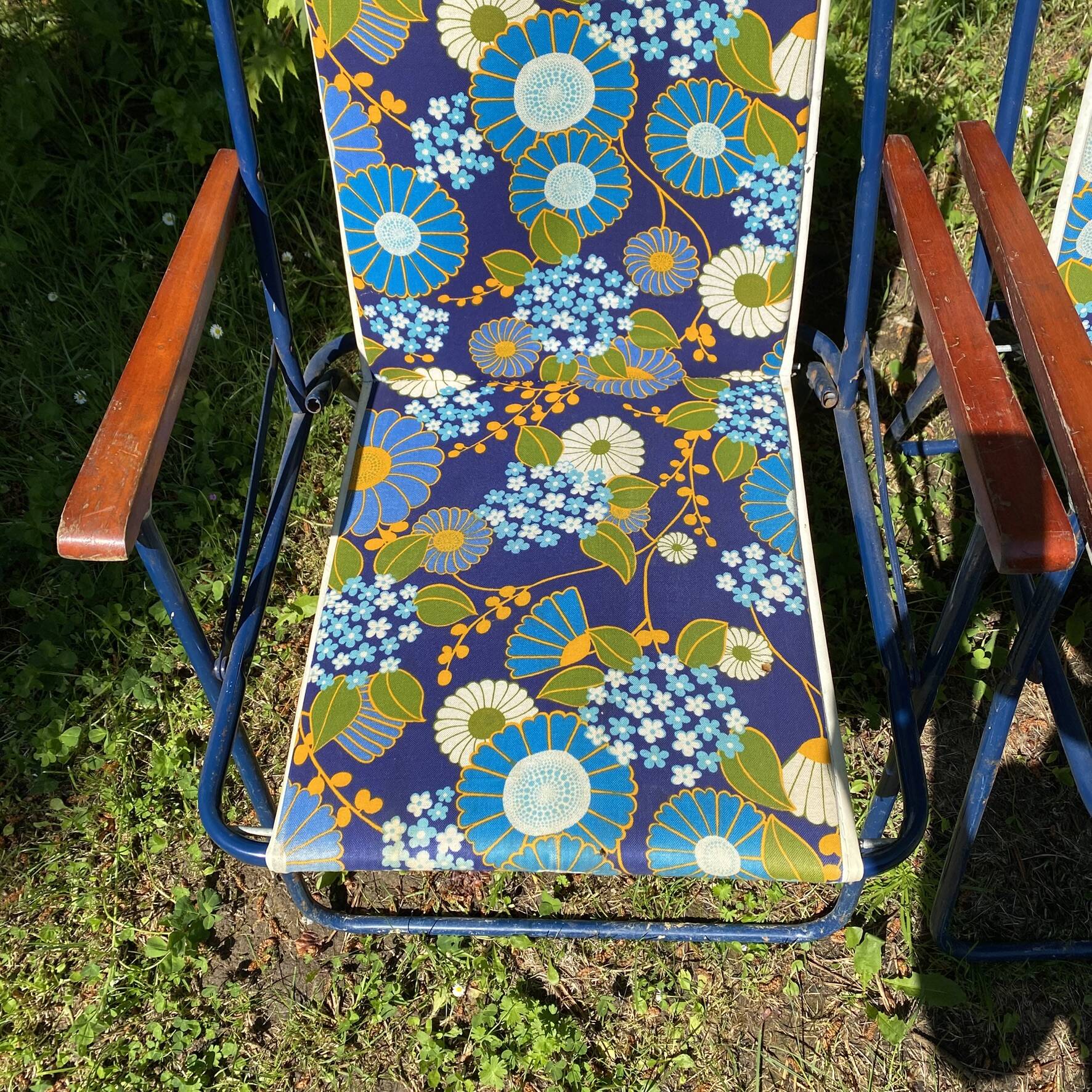 Chaises de camping pliantes années 70 , chaises de jardin