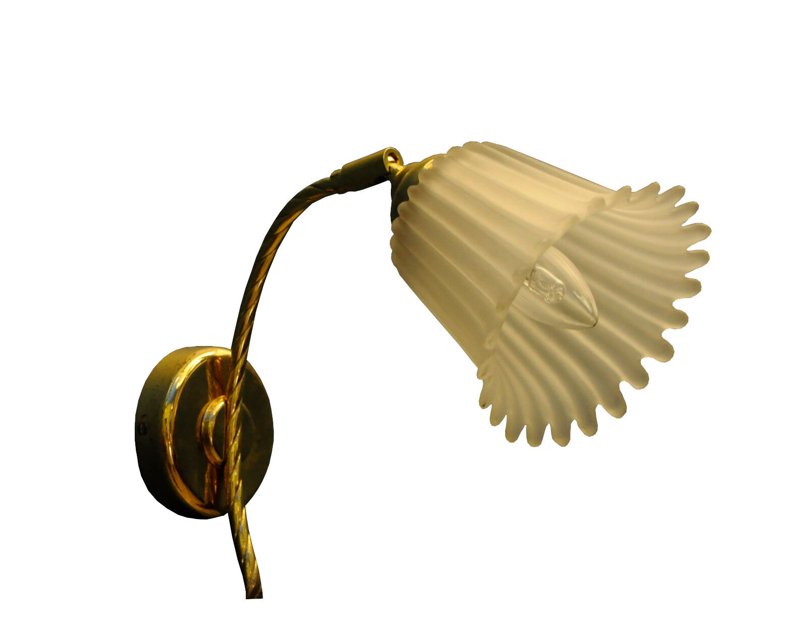 Danish wall lamp, brass and glass