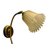 Danish wall lamp, brass and glass
