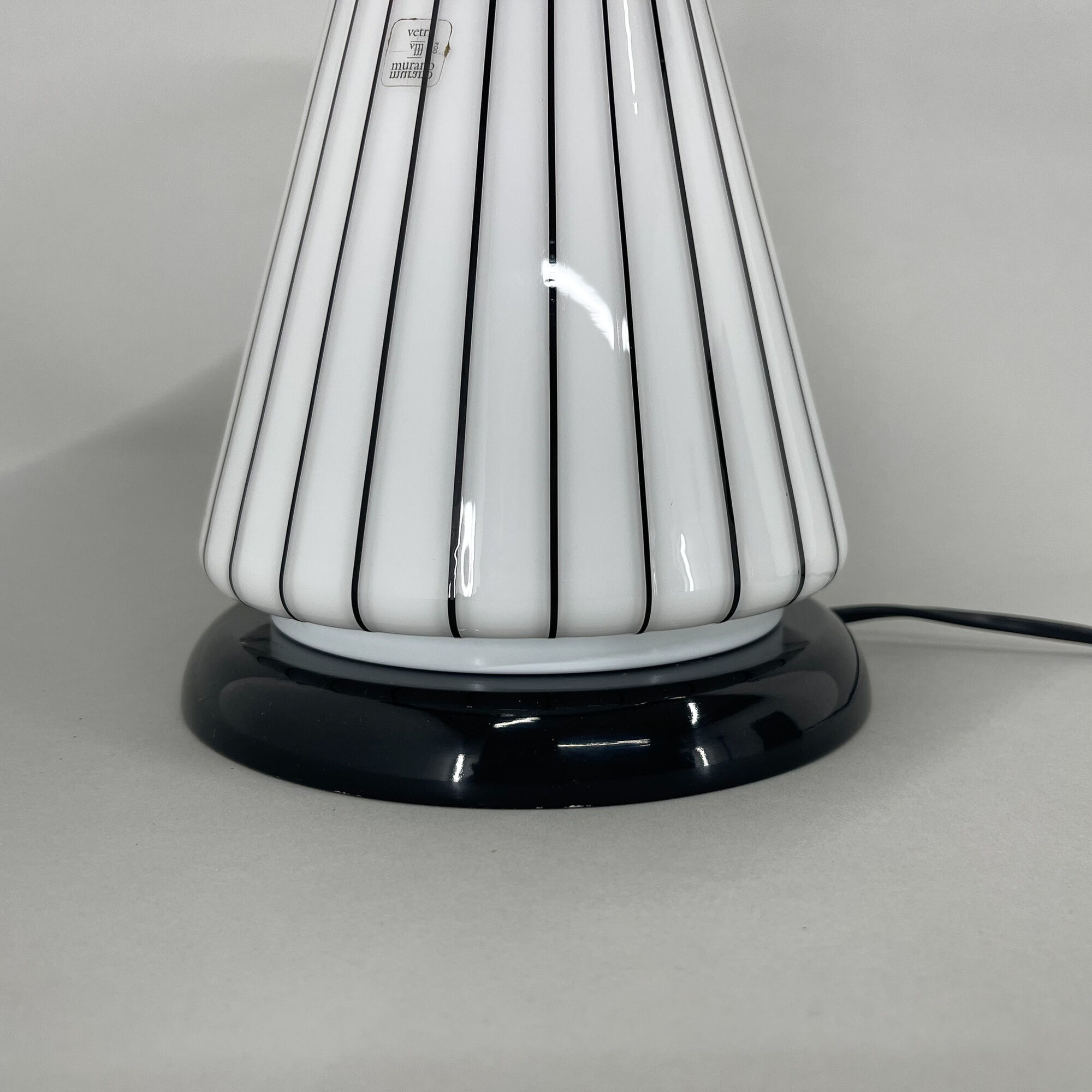 1980's Italian Mushroom Vetri Murano Glass Table Lamp by ZONCA, Labeled