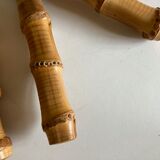 Set of 6 table knives 1960 Riviera bamboo handle