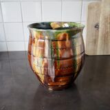 Glazed ceramic pot cover Provencal style