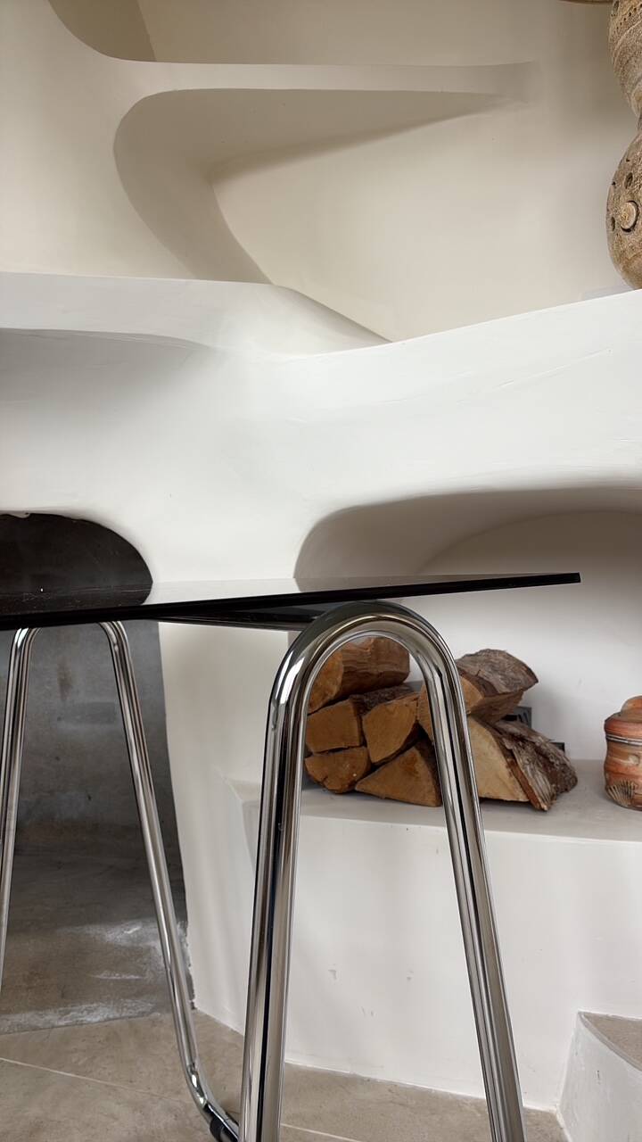 Stainless steel and glass desk