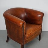 Vintage Dutch Cognac Colored Leather Club Chair