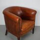 Fauteuil club vintage hollandais en cuir couleur cognac