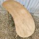 High table wood tray bean feet vintage compass