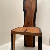 Chaise en bois massif brule