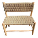 Moroccan Wooden Bench with Palm Leaf Cord Entryway and Living Room Boh