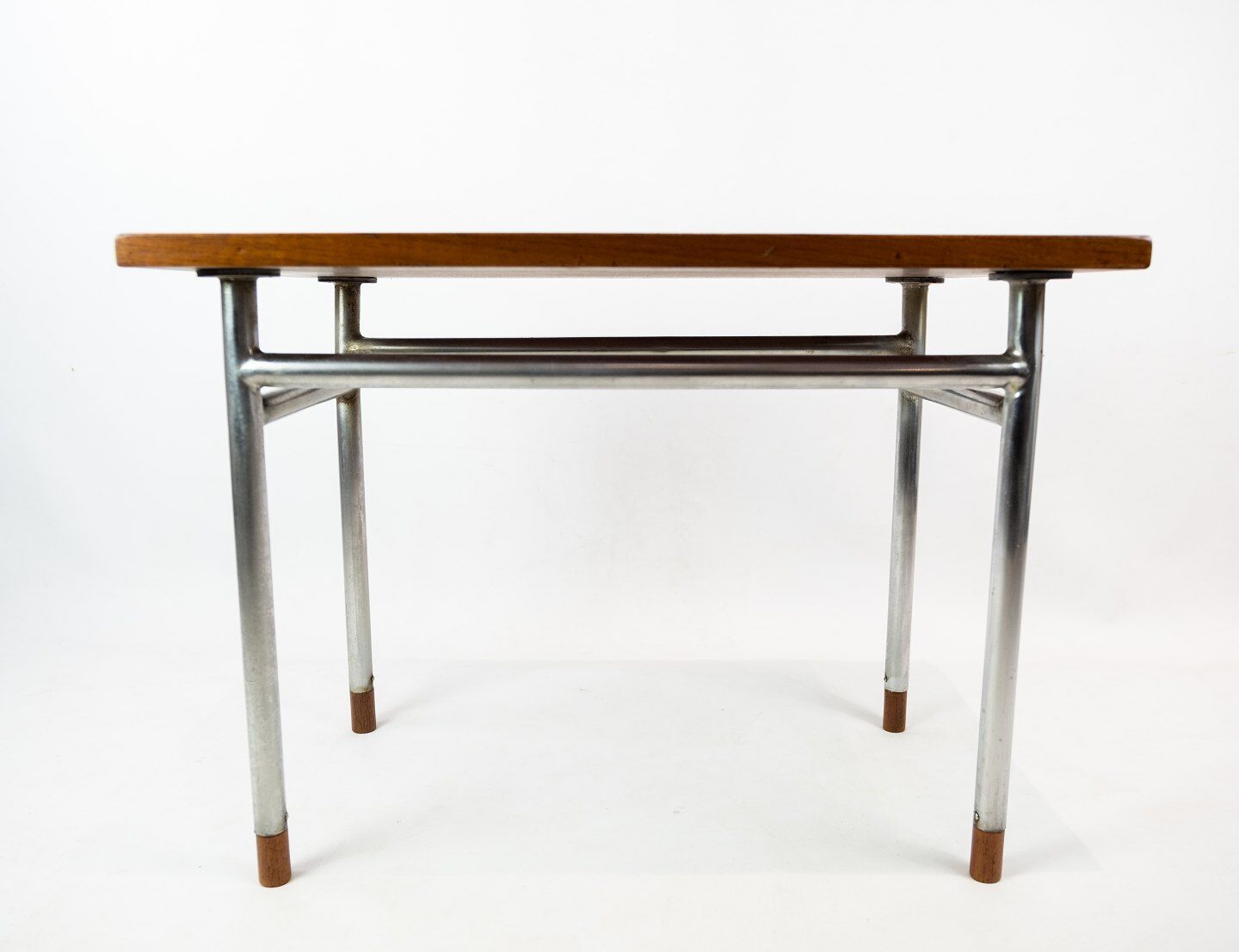 Coffee table in teak and legs in metal, designed by Hans J. Wegner, 1960s