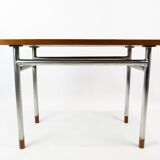 Coffee table in teak and legs in metal, designed by Hans J. Wegner, 1960s