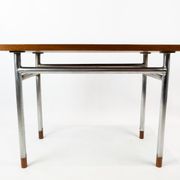 Coffee table in teak and legs in metal, designed by Hans J. Wegner, 1960s