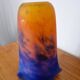 Muller Frères orange and blue glass paste lampshade