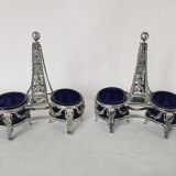 Pair of solid silver salt pans