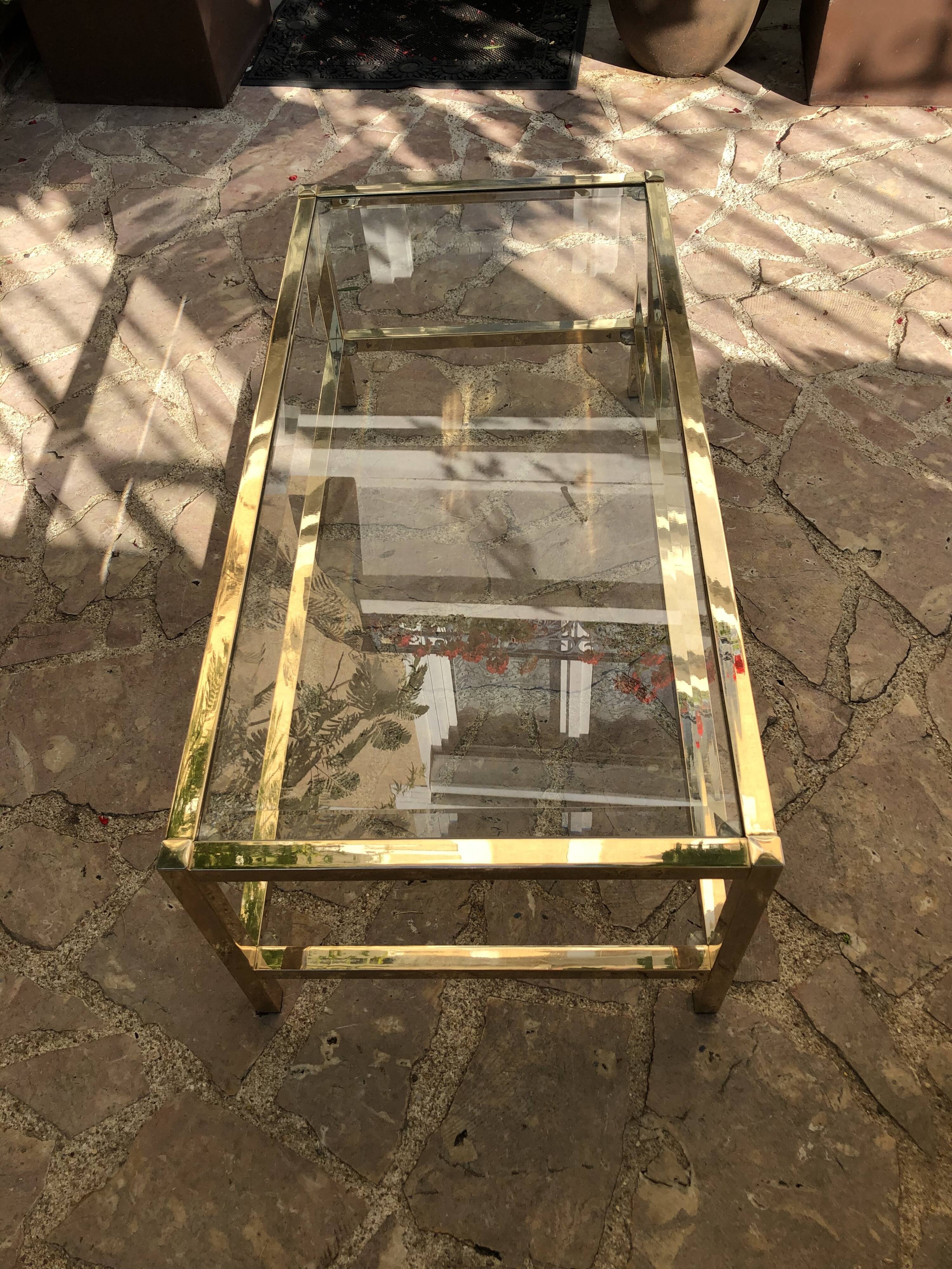 Gold metal coffee table