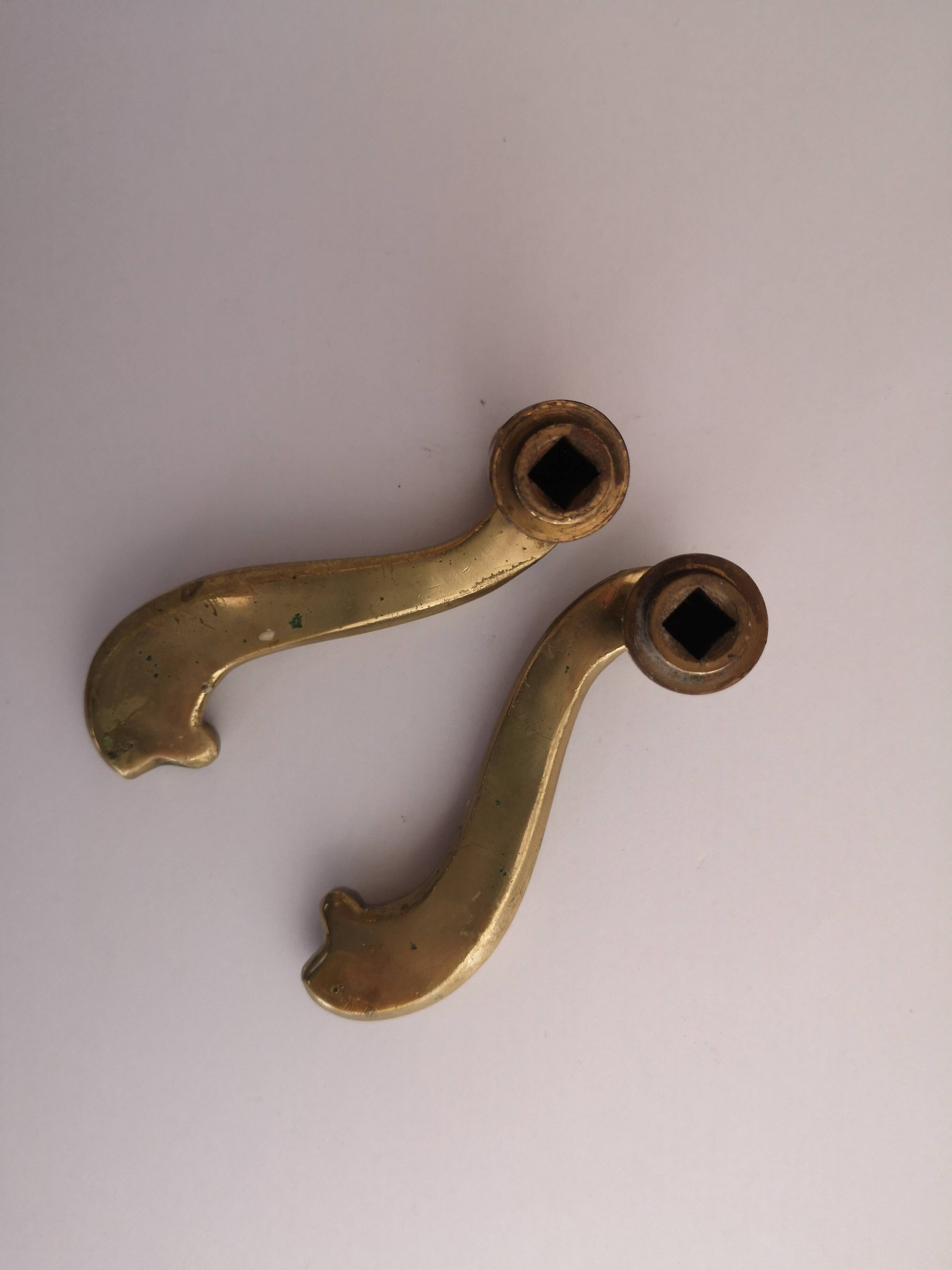 Set of 10 pairs of solid brass door handles – antique style / classic