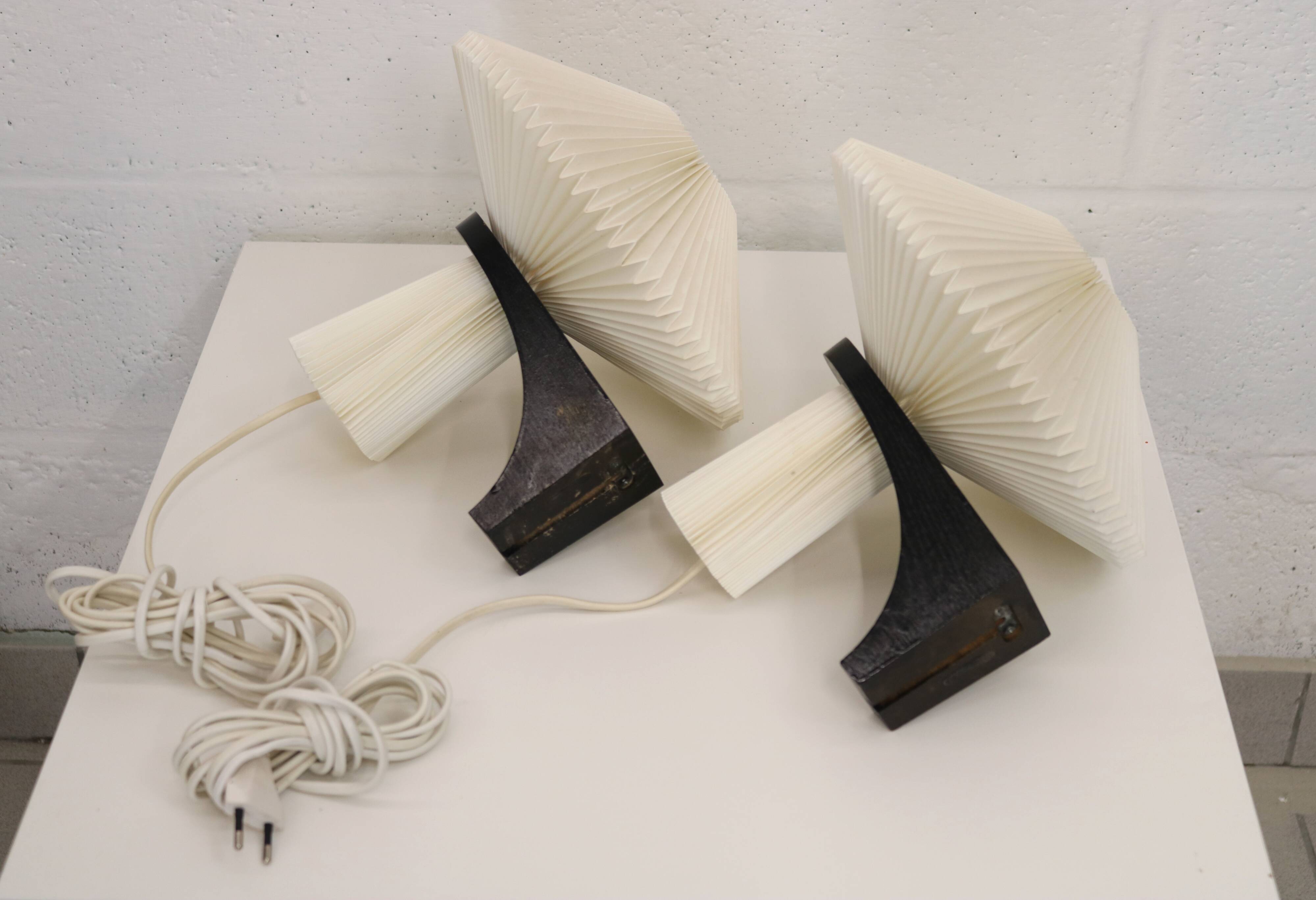 Pair original Le Klint 204 “Mushroom” lamps, designed by Vilhelm Wohlert