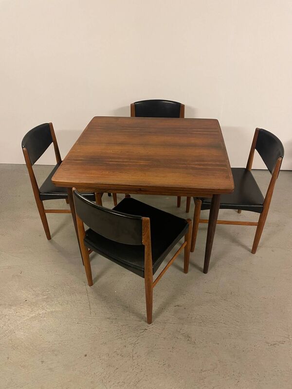 4x Chaises scandinaves en teck par Grete Jalk MidCentury années 60