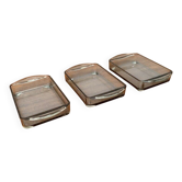 Mid-Century Danish Cabaret Glass Trays from Holmegaard, 1960s, Set of 3