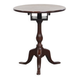 Antique English Round Open Birdcage Tilt-Top Table / Wine Table