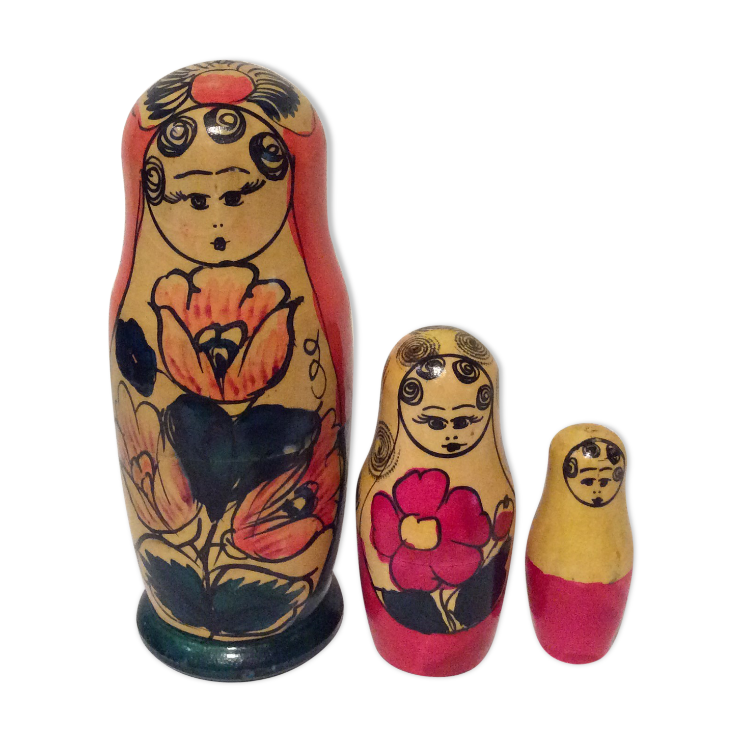 Vintage ancient Russian Matriochka dolls