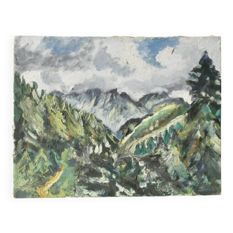 Mountain painting, peak of l'étale, Haute Savoie, Annecy, 1947