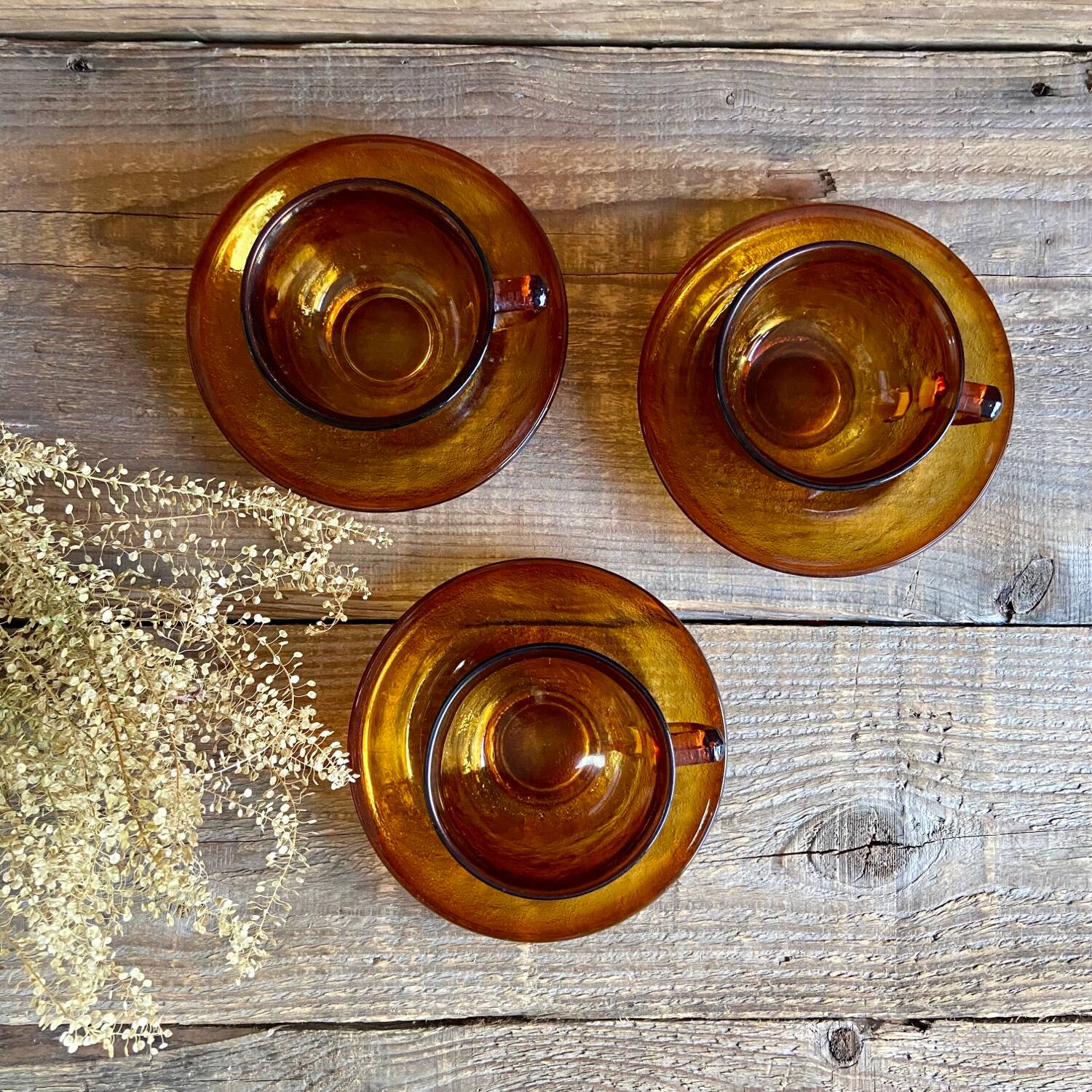 3 Arcoroc Sierra amber cups