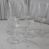 Set of 6 water glasses / wine engraved 30s