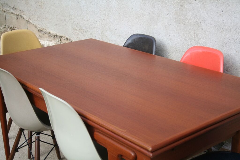 Ejvind A. Johansson scandinavian danish teak extendable dining table for Ivan Gern Mobelfabrik 60