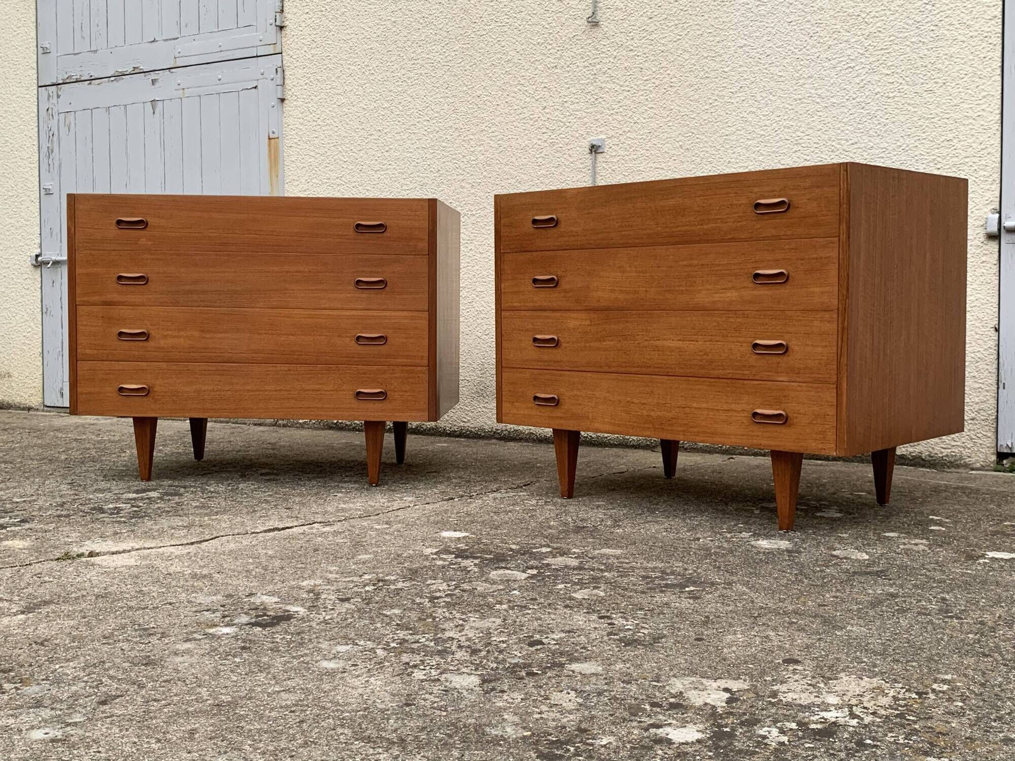 Pair of Scandinavian teak chests of drawers 1960