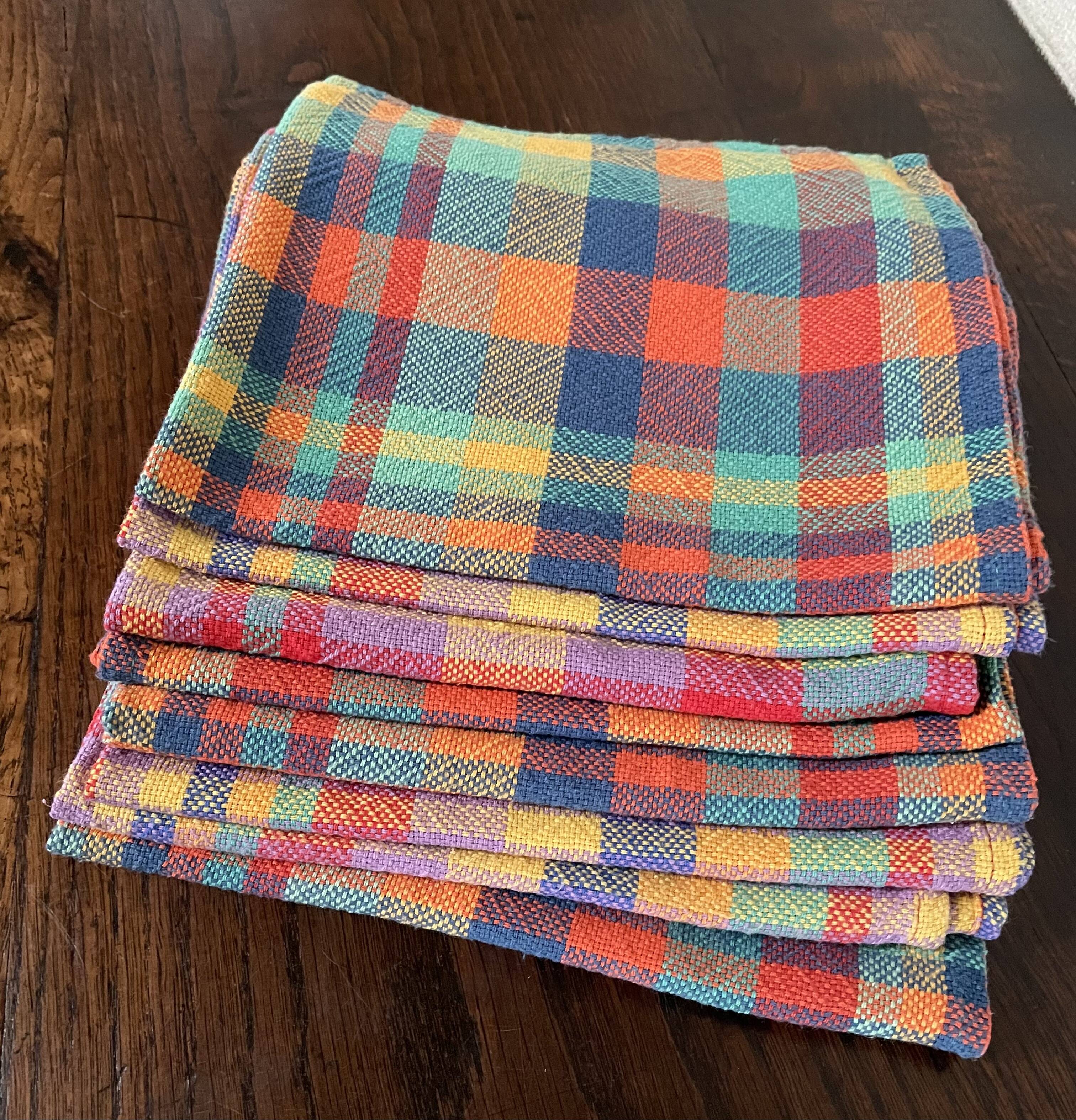 Set of 8 madras cotton napkins