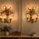 Pair of brass wall lights