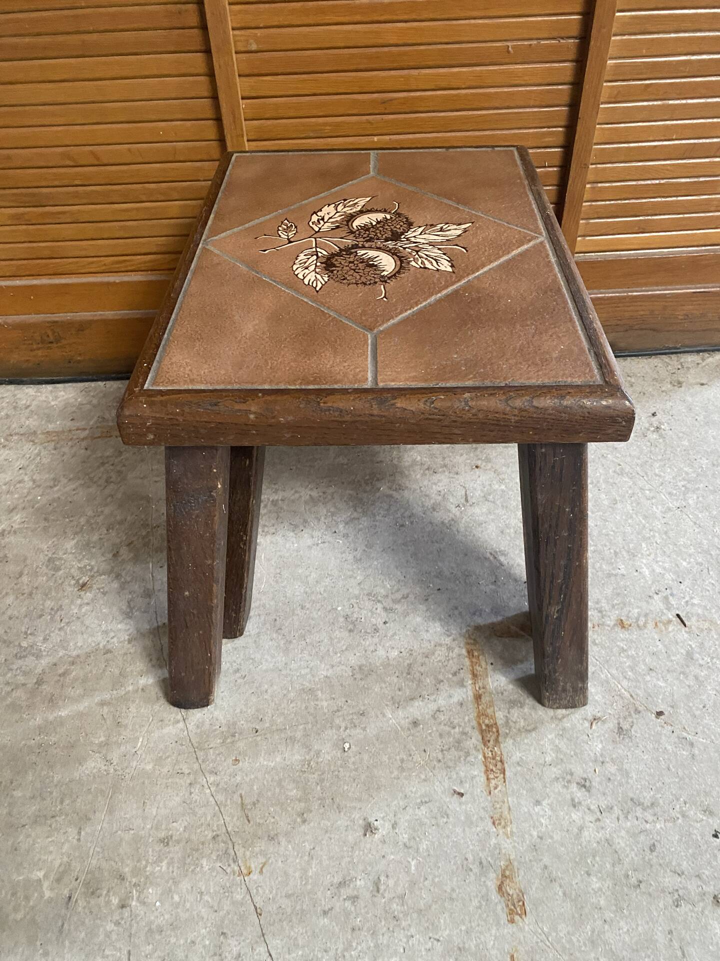 Antique nesting tables vallauris atelier barrois wood + ceramic c