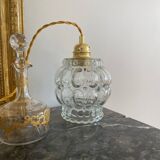 Baladeuse avec globe vintage en verre transparent