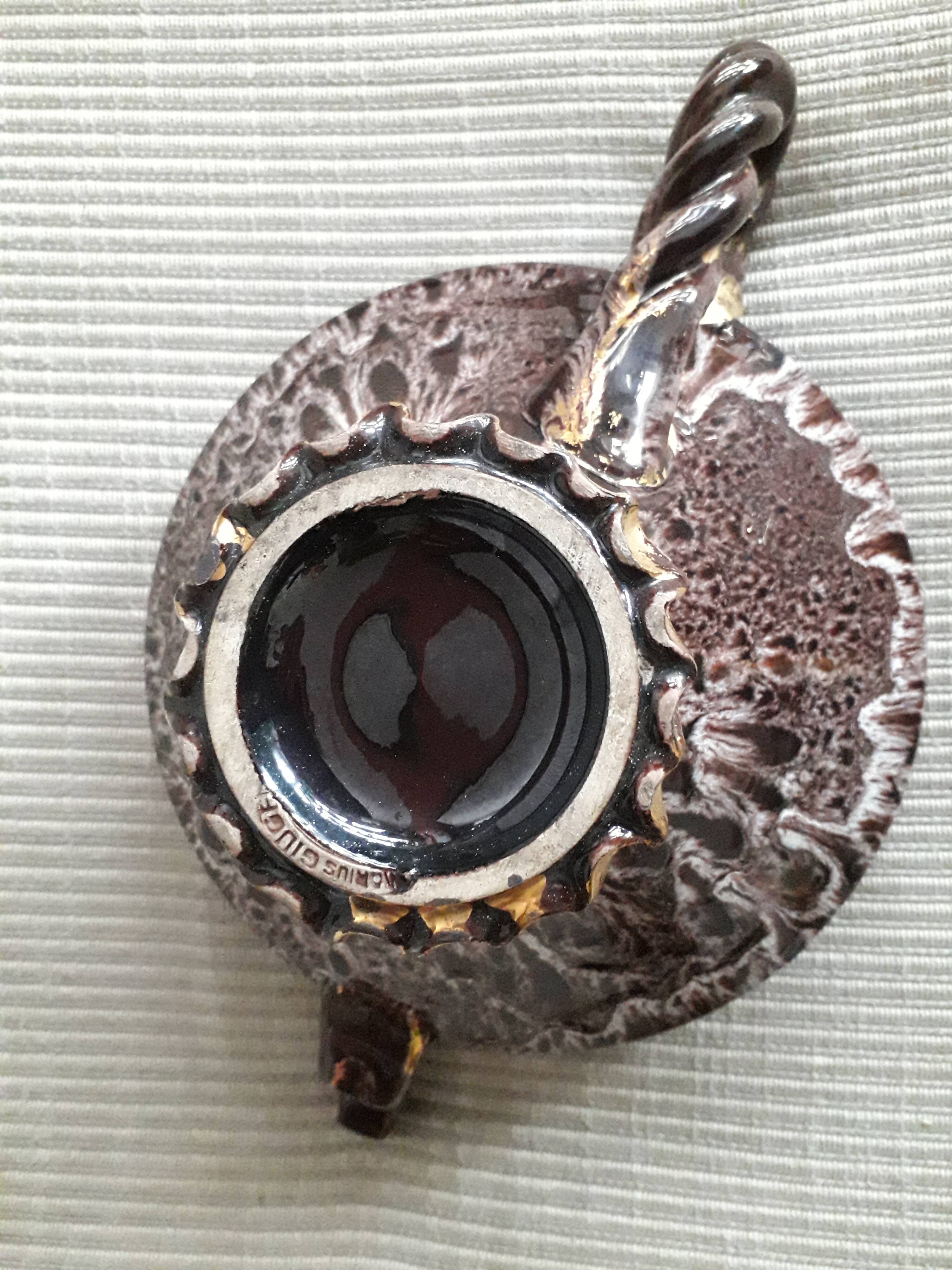 Rare Vallauris ceramic teapot signed Marius Giuge