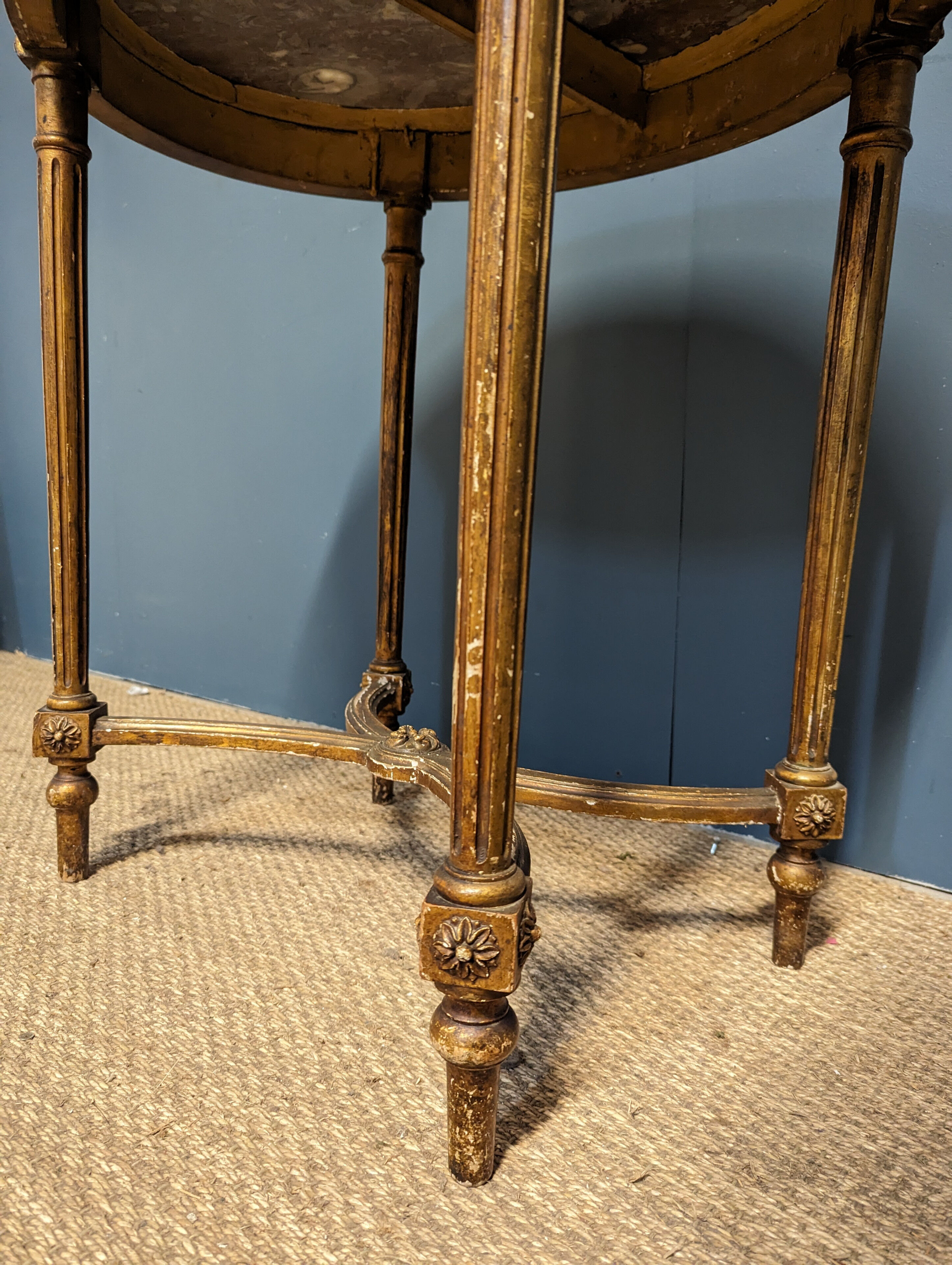 Gilded pedestal table from the Napoleon III period