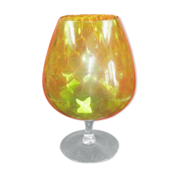 Vase vert en forme de verre à cognac vintage 70'