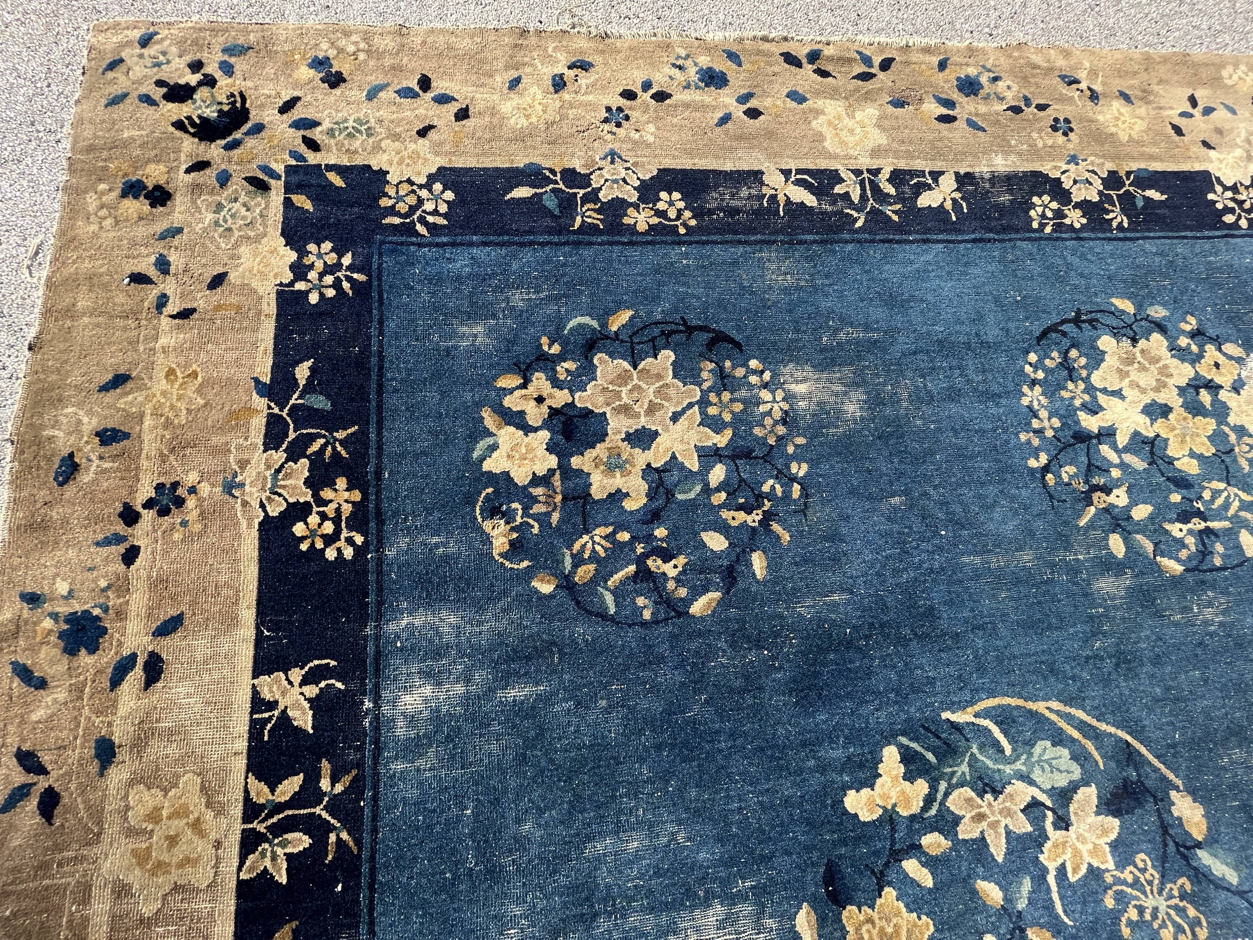Chinese Art Deco rug from Beijing circa 1900